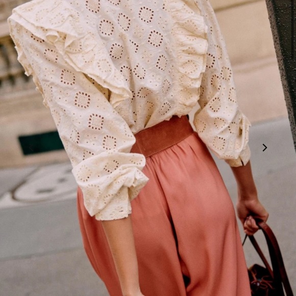 Sezane Bobby Shirt In Ecru - Picture 2 of 3